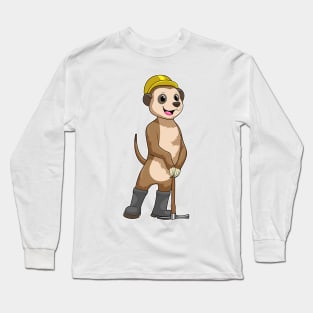 Meerkat as Miner with Pickaxe Long Sleeve T-Shirt